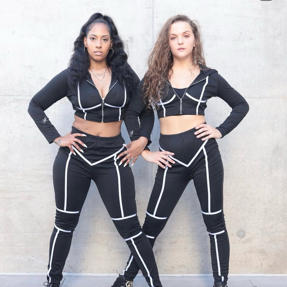 Black Athletic Leggings High Waist Geometric Pattern